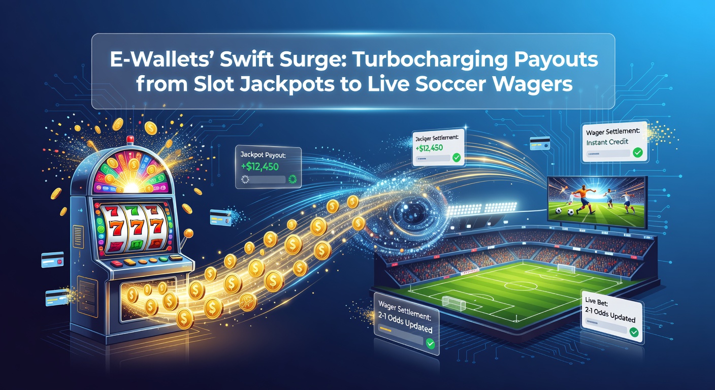 Grafik zeigt schnelle E-Wallet-Transaktionen bei Online-Casinos mit Slots und Sportwetten