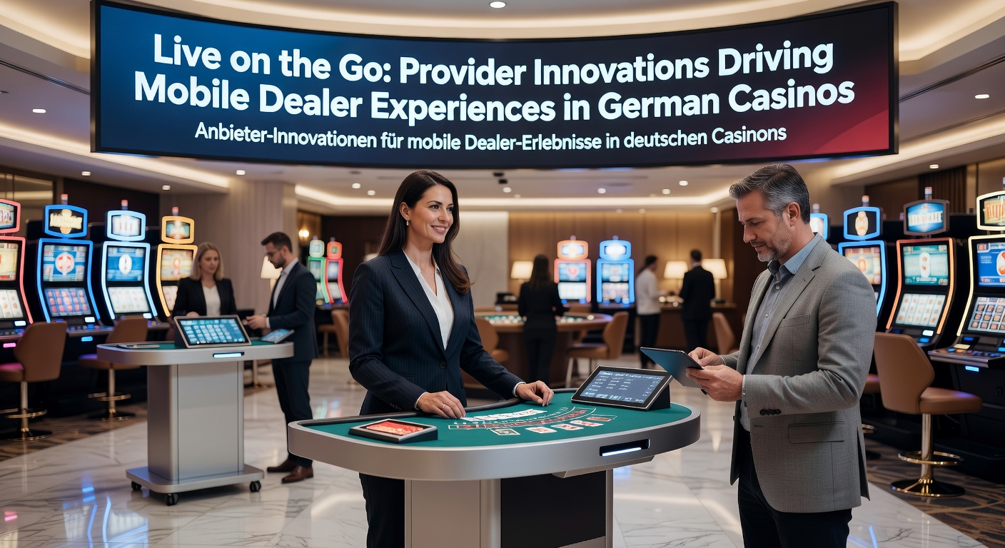 Smartphone mit Live-Dealer-Spiel auf dem Bildschirm, das ein mobiles Casino-Erlebnis in Echtzeit zeigt, während ein Spieler unterwegs ist
